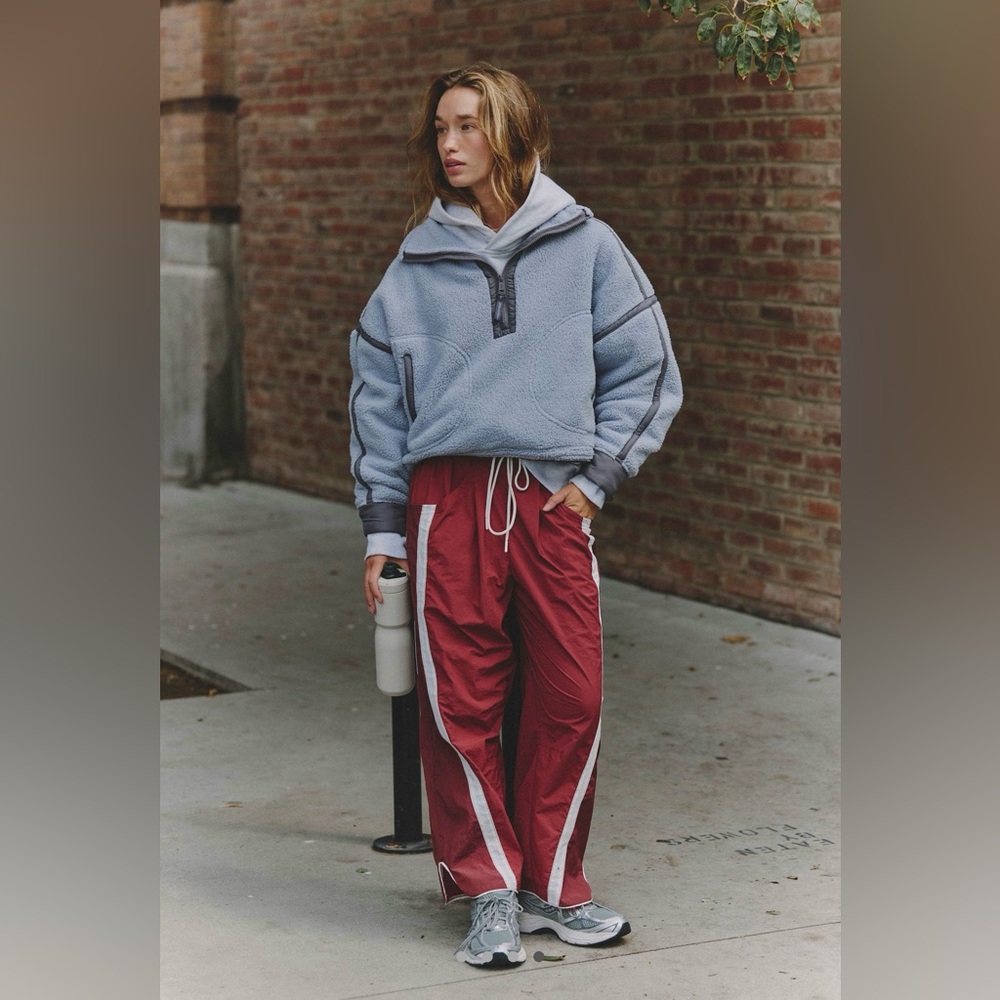 Free People Movement Mountain High Half Zip Fleece in Steel Combo Size L NWOT